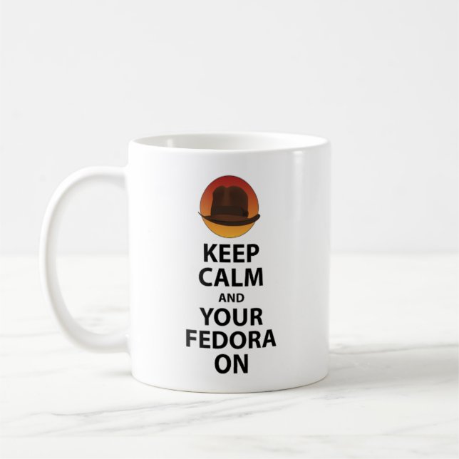 Mug Gardez le calme et votre Fedora dessus (Gauche)