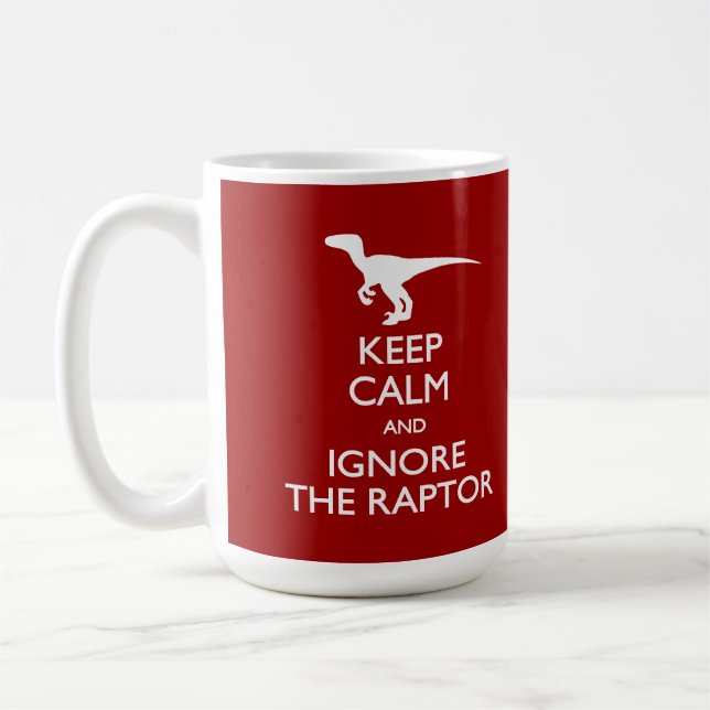 Mug Gardez le calme ignorez la boue du Raptor (Gauche)