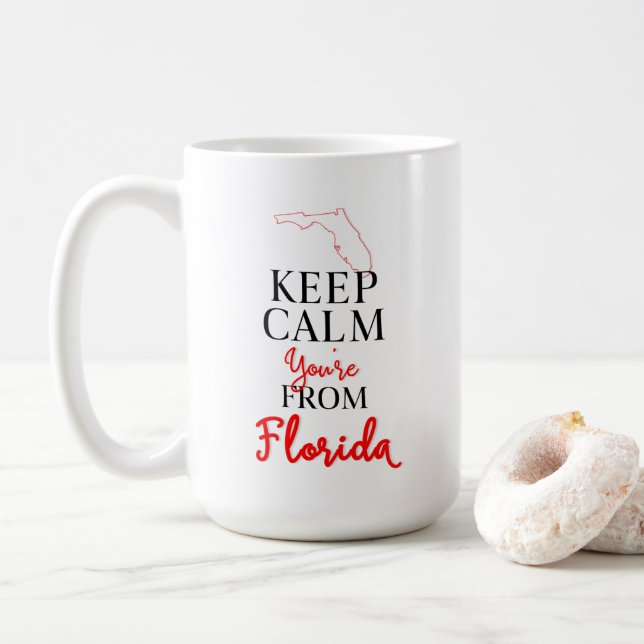 Mug Gardez le calme Vous êtes de Floride (Avec donut)