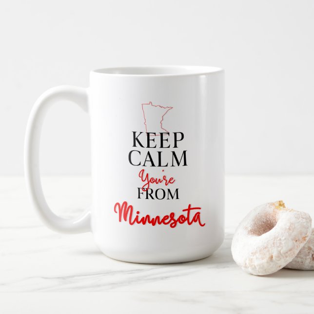 Mug Gardez le calme Vous êtes du Minnesota (Avec donut)