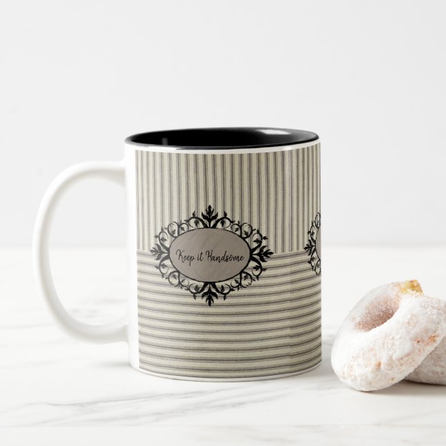 Mug Gardez-le Élégant Rayé (Avec donut)