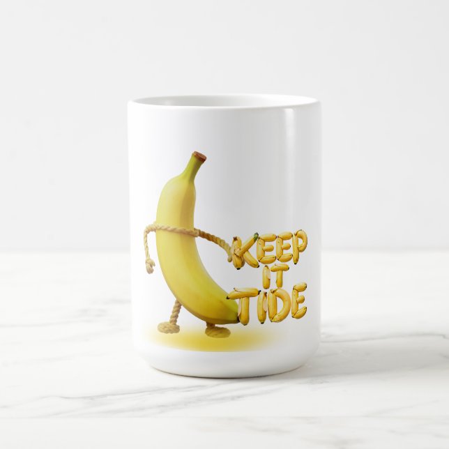 Mug Gardez-le Tide – Typographie drôle de banane Minim (Centre)