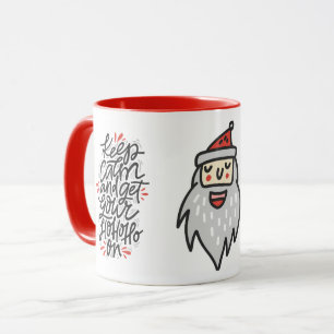 Mug GARDEZ SON CALME / HO HO HO Noël Moderne Vacances