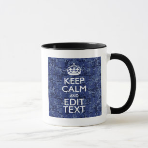 Mug Gardez votre texte calme sur un camouflage numériq
