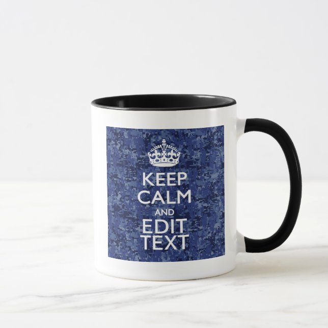 Mug Gardez votre texte calme sur un camouflage numériq (Droite)