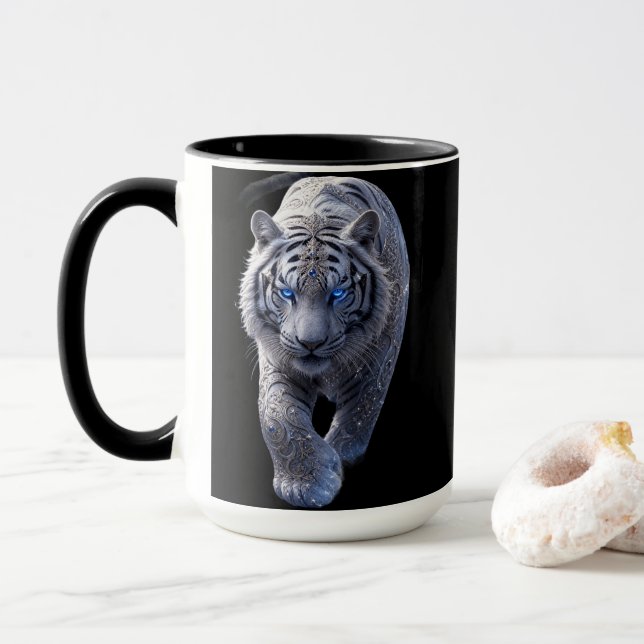 Mug Gardien Céleste : Tigre Blanc Mythique (Avec donut)