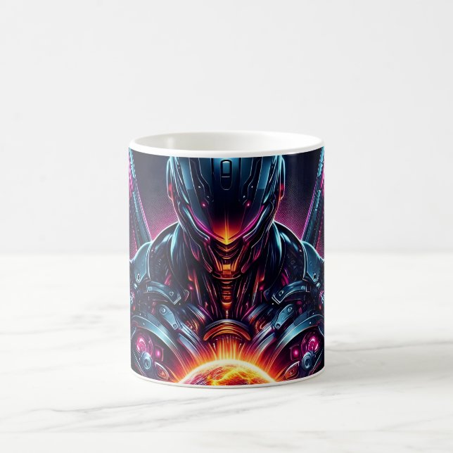 Mug Gardien Cosmique Cybernétique Abstrait Robot Futur (Centre)