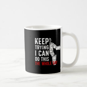 Mug Gardien de but de hockey sur glace qui essaie enco