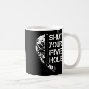 Mug Gardien de but de hockey vintage Fermez votre cinq