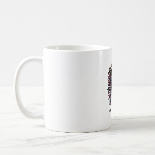 Mug Gardien de drapeau numérique patriotique Cyberpunk (Gauche)