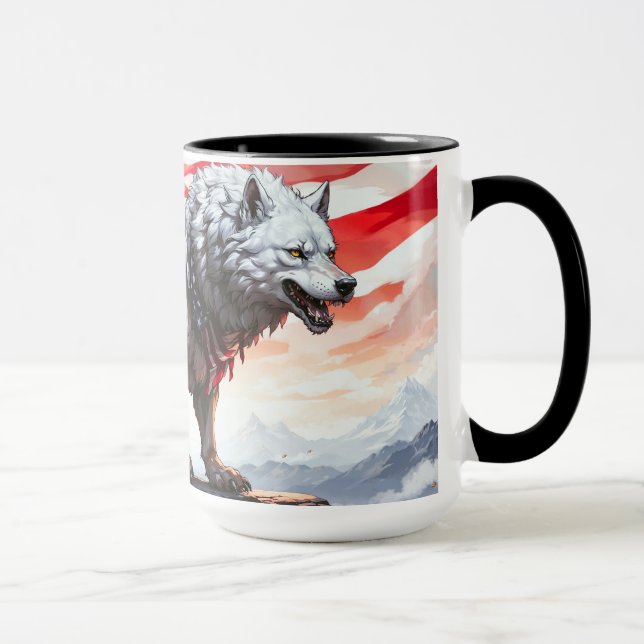 Mug "Gardien de la liberté : le loup patriotique" (Droite)
