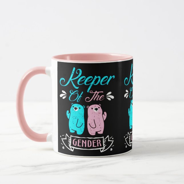 Mug Gardien de l'ours en peluche rose et bleu genre (Gauche)