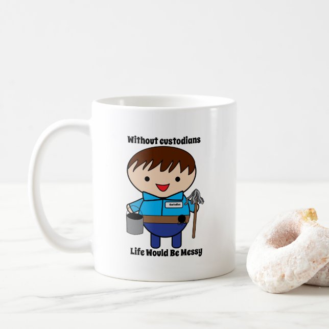 Mug Gardien Janitor Appréciation Funny Personnaliser (Avec donut)