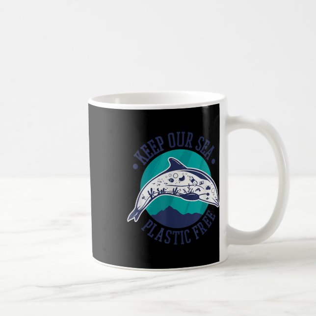 Mug Gardons nos mers sans plastique, protection de l'e (Droite)