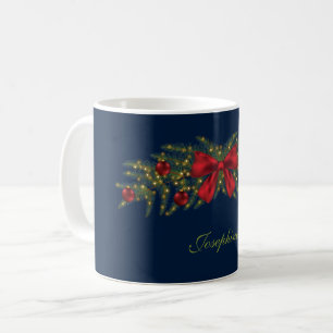 Mug Garland De Noël Avec Bow Rouge Et Baubles