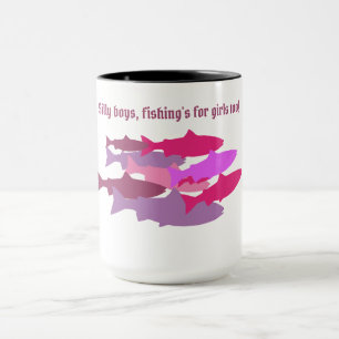 Mug "Gars idiots..." Truite Camo Rose