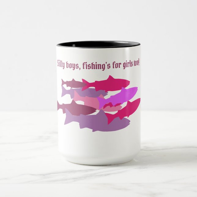 Mug "Gars idiots..." Truite Camo Rose  (Centre)