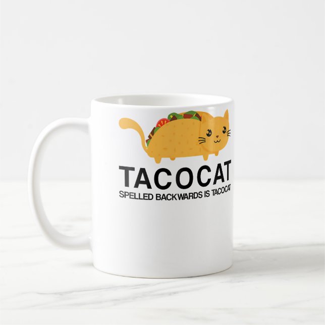 Mug Gastronome Drôle Tacocat Chat Taco (Gauche)