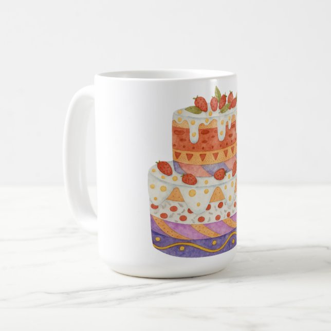 Mug Gâteau à deux étages à la fraise (Devant gauche)