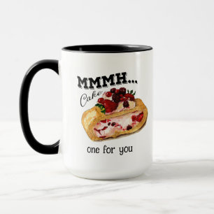 Mug Gâteau aquarell de Mmmh Cake avec citation vintage