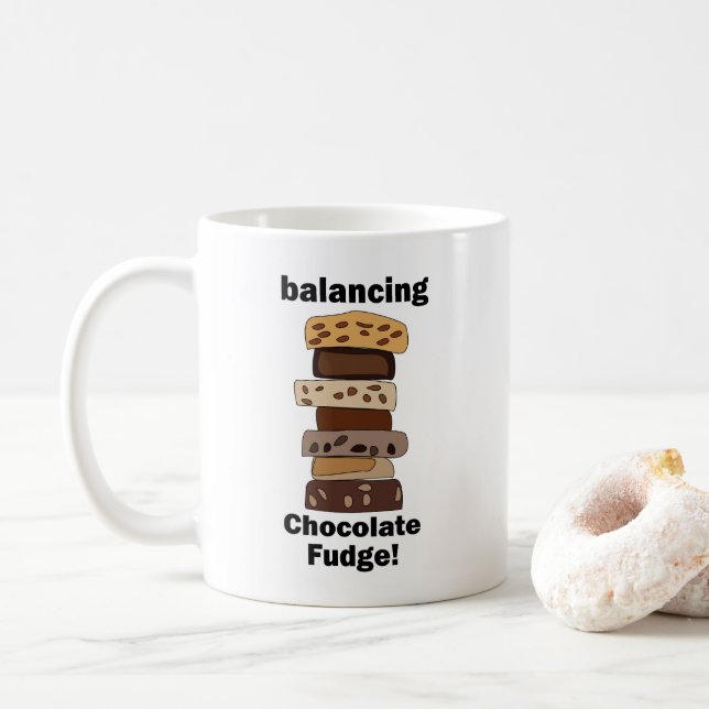 Mug Gâteau au Chocolat Fudge Équilibrant Drôle (Avec donut)