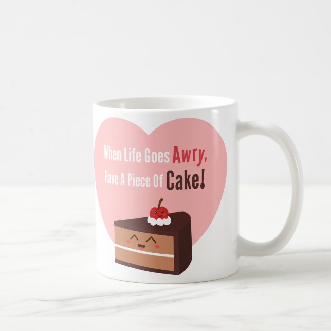 Mug Gâteau au Chocolat Mignon Citation Drôle (Droite)