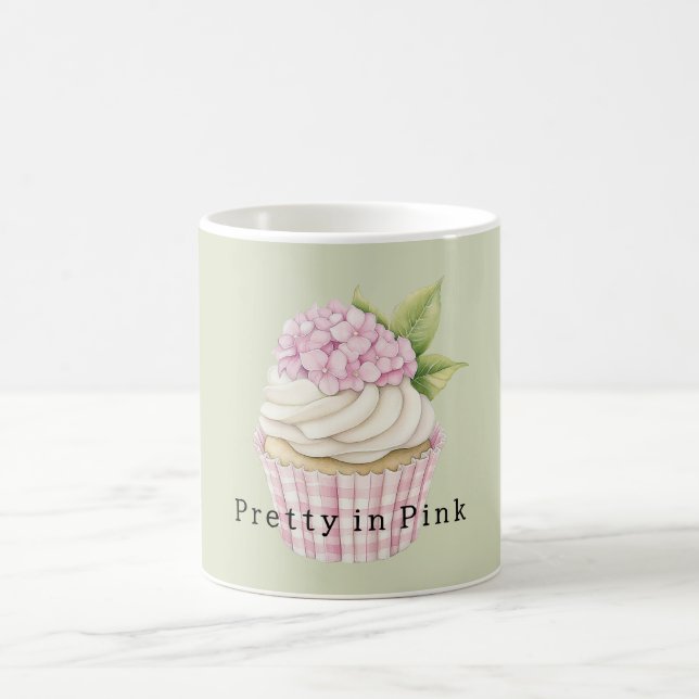 Mug Gâteau Cupcake Blanc Floral Rose à la Crème (Centre)