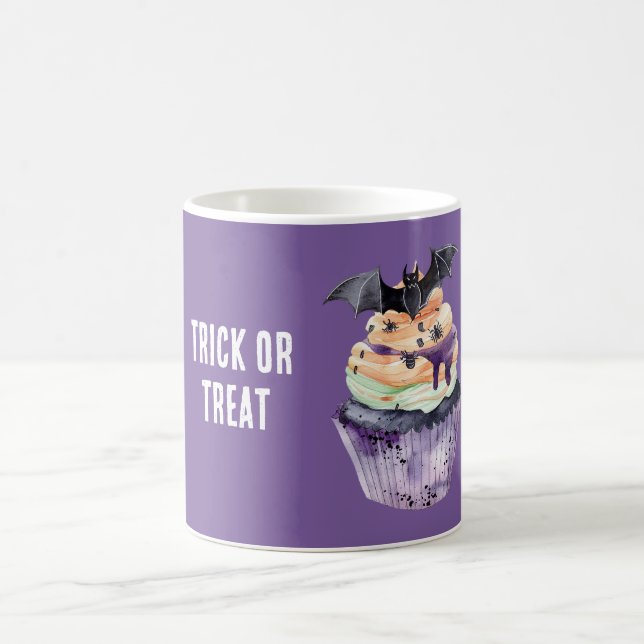 Mug Gâteau cupcake chauve-souris d'Halloween (Centre)