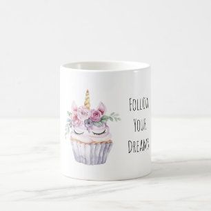 Mug Gâteau Cupcake Fleur Licorne Rose Anniversaire
