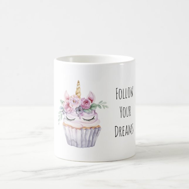 Mug Gâteau Cupcake Fleur Licorne Rose Anniversaire (Centre)