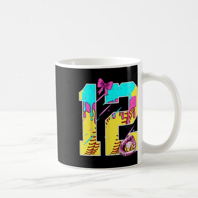 Mug Gâteau d'anniversaire 12 ans glace molle Drip Bow  (Droite)