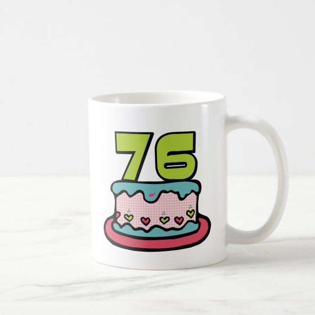Mug Gâteau d'anniversaire de 76 ans (Droite)