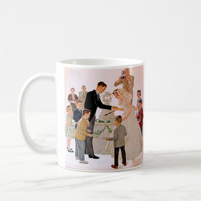 Mug Gâteau d'anniversaire de mariage coupé vintage   (Gauche)