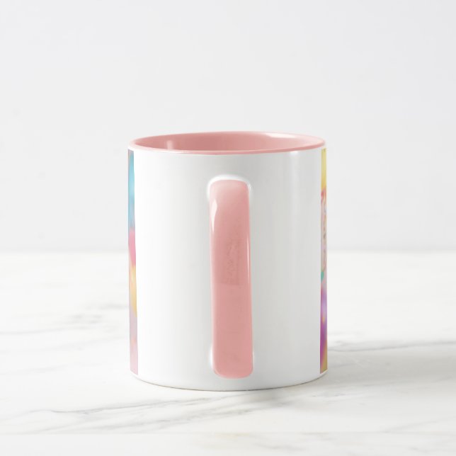Mug Gâteau d'anniversaire rose joyeux  (Poignée)