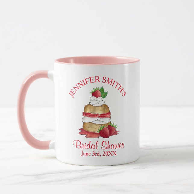 Mug Gâteau de Mariage Gâteau aux Fraises Fête Prénatal (Gauche)