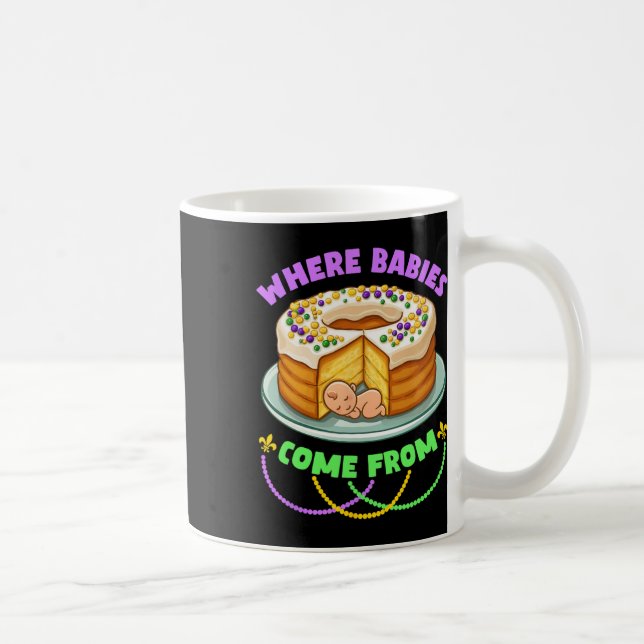 Mug Gâteau des rois de Mardi Gras d'où viennent les bé (Droite)