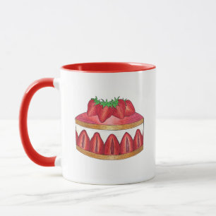 Mug Gâteau Fraisier Fraise Rose Chef Pâtissier Françai