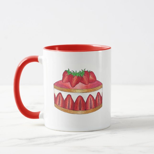 Mug Gâteau Fraisier Fraise Rose Chef Pâtissier Françai (Gauche)