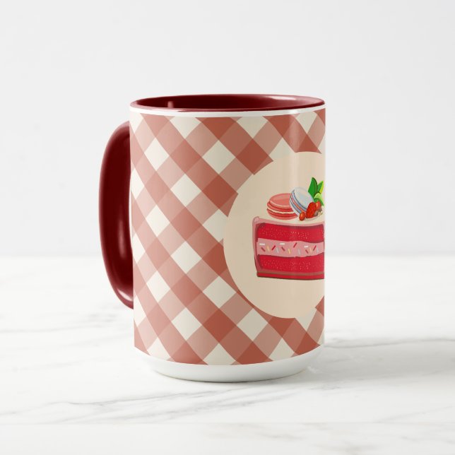 Mug Gâteau velours rouge avec fromage à la crème et fr (Devant gauche)