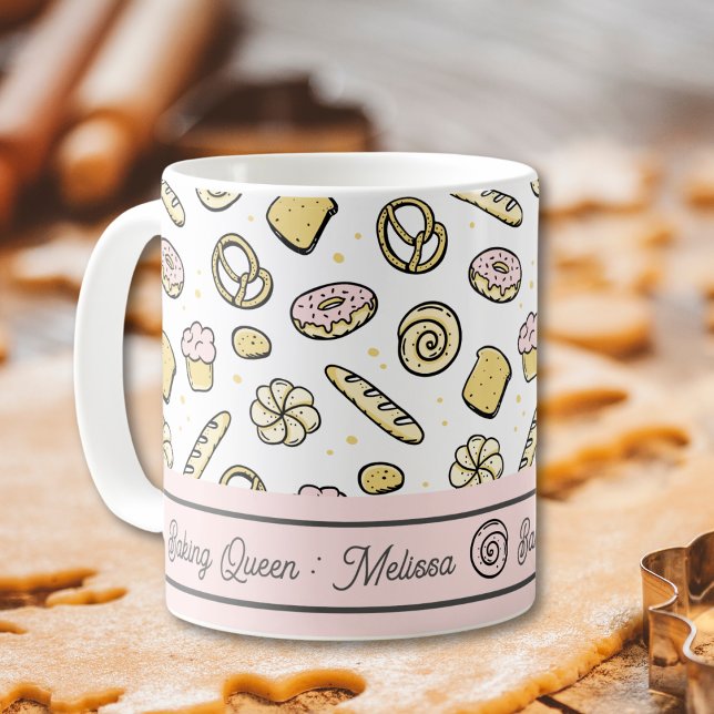 Mug Gâteaux sucrés rose pâle mignon et jaune beignets  (Créateur téléchargé)