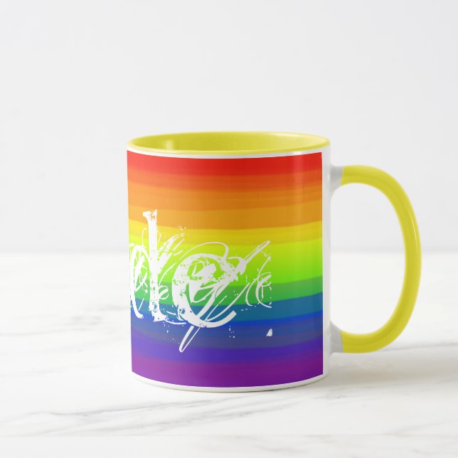 Mug gay pride Arc-en-ciel Couleurs LGBT Idée cadeau (Droite)