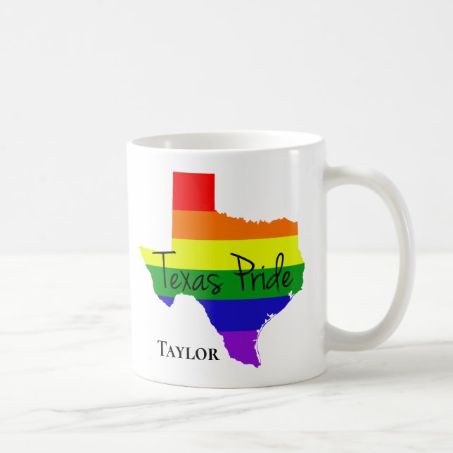 Mug Gay pride du Texas Rainbow LGBTQ Monogram (Droite)