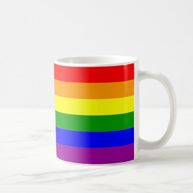Mug Gay pride enrouler autour du drapeau arc-en-ciel (Droite)