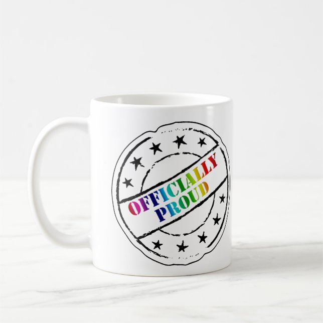 Mug gay pride "officiellement fier" (Gauche)