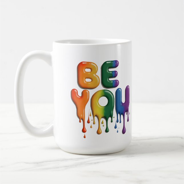 Mug Gay pride Rainbow Flag soyez amusant et cool desig (Gauche)