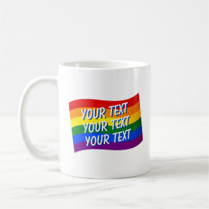 Mug Gay pride Rainbow Flag texte personnalisé jusqu'à
