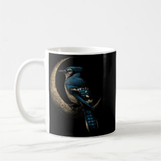 Mug Geai bleu croissant de lune céleste observation de