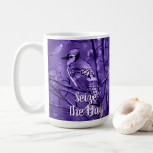 Mug Geai Bleu Oiseau Violet Art Abstrait Personnalisé