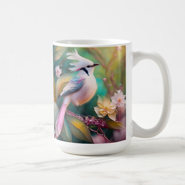 Mug Geai fantaisie à queue rose et crête blanche (Droite)