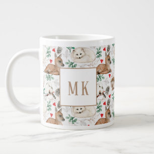 Mug géant, animaux des bois avec monogramme